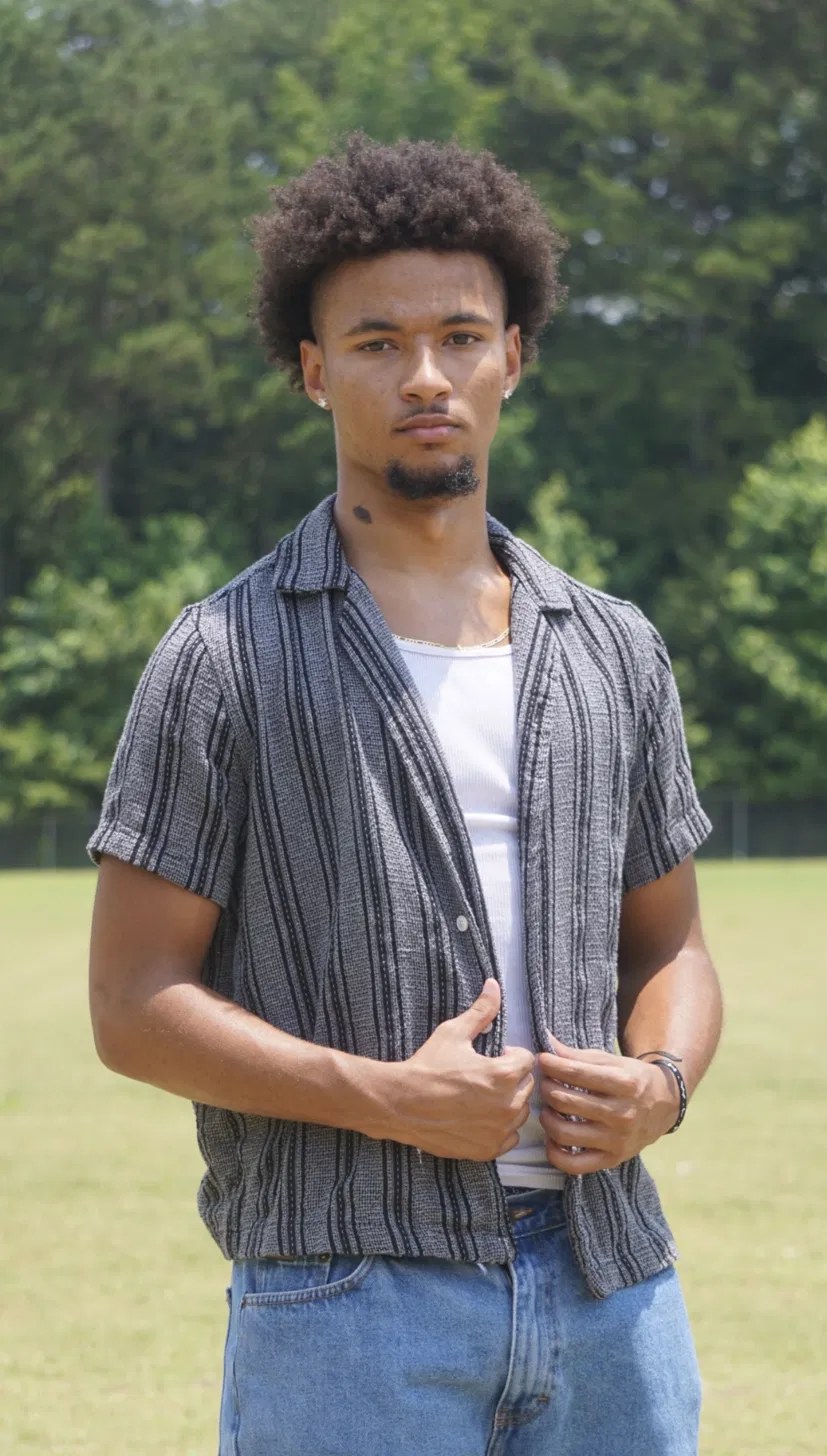 Summer light, open field, easy confidence